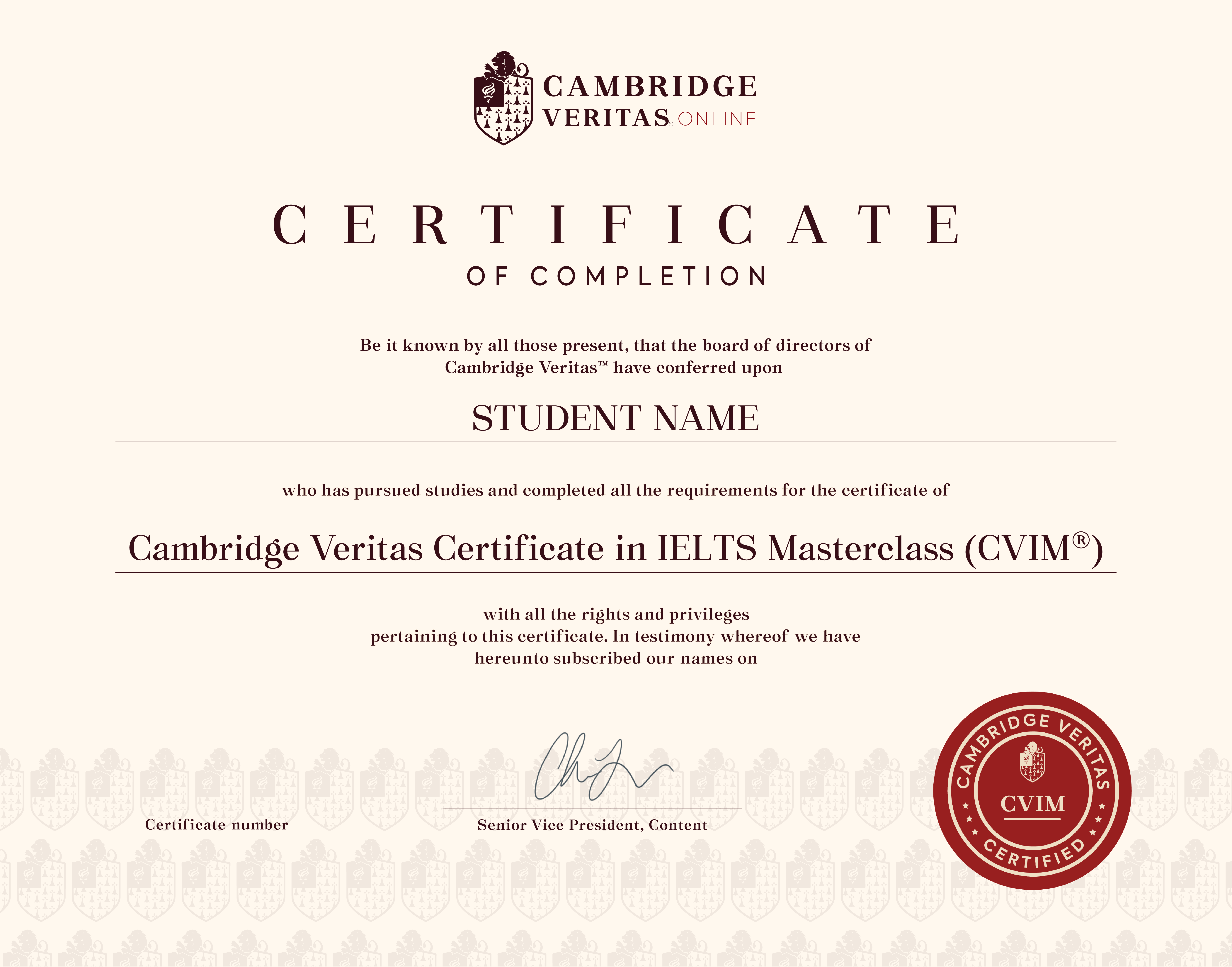 Cambridge Veritas Certificate in IELTS Masterclass