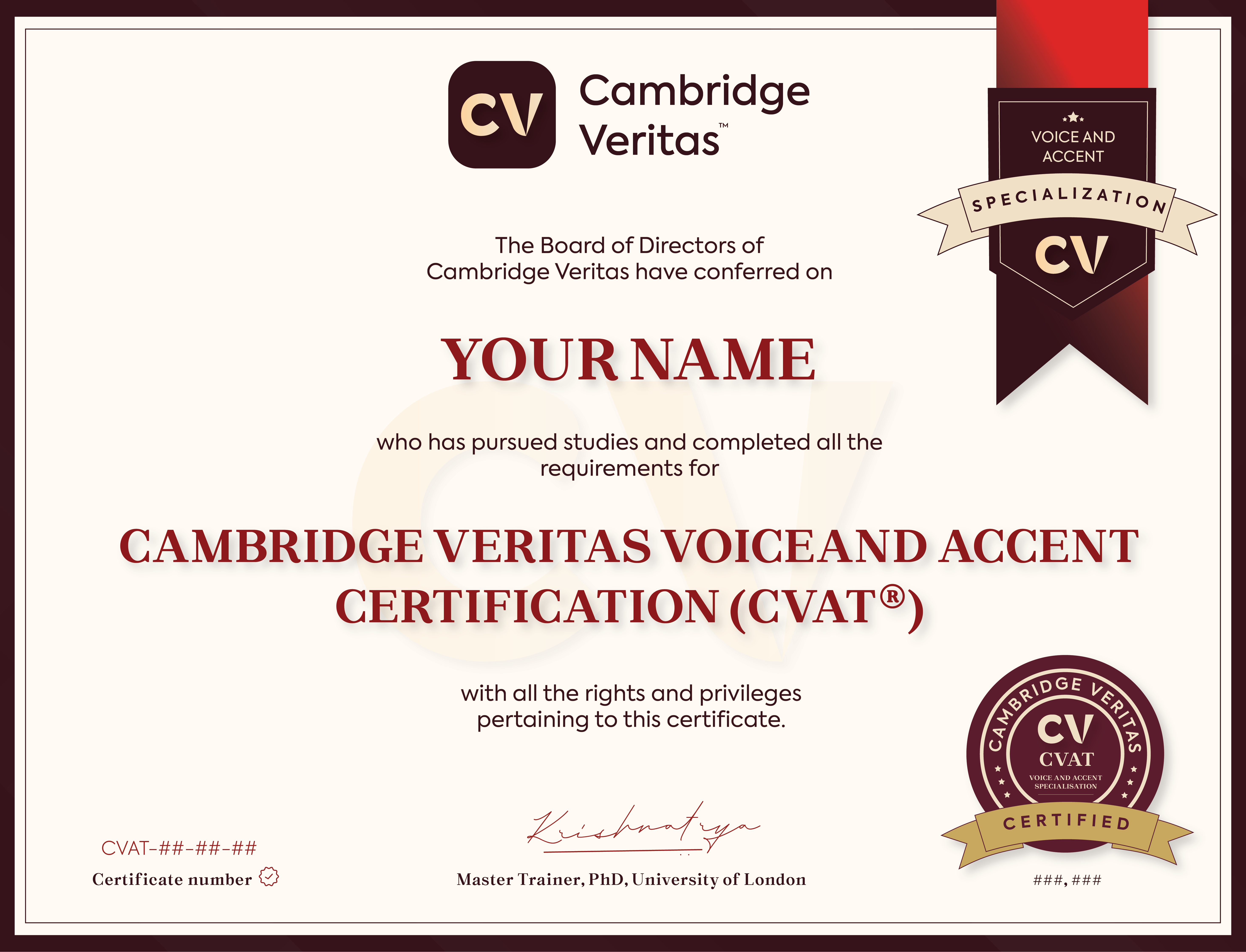CVAT certificate